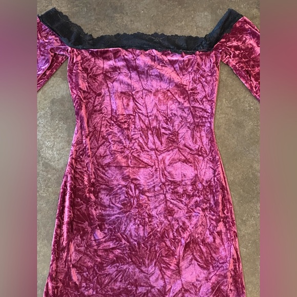 Kimchi Blue Ryder Velvet & Lace Mini Dress 90’s Vampire Urban Outfitters Med - Picture 6 of 9